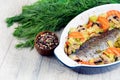 Baked seabass fish Royalty Free Stock Photo