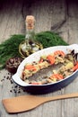 Baked seabass fish Royalty Free Stock Photo