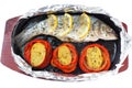 Baked seabass fish