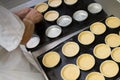 Baked shortcrust pastry for small tart in cake form Royalty Free Stock Photo