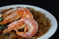 Baked shrimp with vermicelli, Chinese Style Food Royalty Free Stock Photo