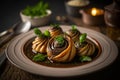 baked snail french dish Generative AI Royalty Free Stock Photo