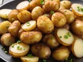 Baked spiced potatoes look delicious