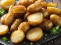 Baked spiced potatoes look delicious