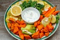 Baked sweet potato, zucchini and carrots Royalty Free Stock Photo