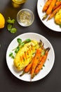 Baked turmeric chicken breast with carrots