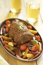 Baked veal with vegetables