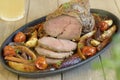 Baked veal with vegetables