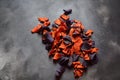 Baked vegetable chips- garnet sweet potato, purple sweet potato, carrot and beetroot. Royalty Free Stock Photo