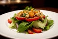 Green salad with leaves and vegetables. vegan food concept Royalty Free Stock Photo