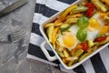 Baked vegetables with egg Royalty Free Stock Photo