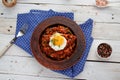 Baked vegetables and fried egg Royalty Free Stock Photo