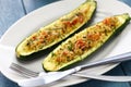 Baked vegetarian zucchini boats