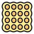 Baked waffle icon vector flat