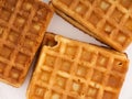Baked waffles closeup. View from above Royalty Free Stock Photo