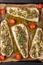 Baked white fish fillet