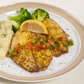 Baked white fish fillet