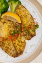 Baked white fish fillet