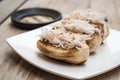 Baked whole bananas with sugar caramel Royalty Free Stock Photo