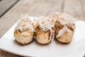 Baked whole bananas with sugar caramel Royalty Free Stock Photo