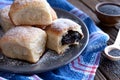 Baked yeast dumpling with poppy seed filling