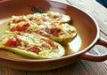 Baked zucchini boats and minced Royalty Free Stock Photo