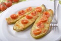 Baked zucchini with tomato Royalty Free Stock Photo