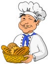 Baker with bread basket