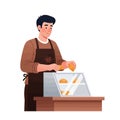 Baker Croissant Display Bakery Worker Illustration Royalty Free Stock Photo