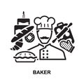 Baker icon isolated on white background