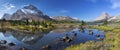 Baker Lake Wide Panoramic Scenic Landscape Canadian Rocky Mountains