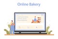 Baker online service or platform. Chef in the uniform baking bread