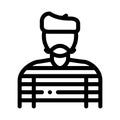 Baker pastry chef french icon vector outline illustration