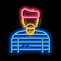 baker pastry chef french neon glow icon illustration