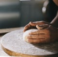 Baker preparing dough Royalty Free Stock Photo