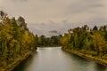 baker river in a forest at autumn rainy day cloudy sky near Concrete Washington USA