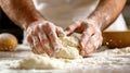 Baker\'s Hands Kneading Dough, Baking, Breadmaking Royalty Free Stock Photo