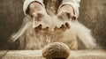 A Baker's Hands at Work.AI generated image Royalty Free Stock Photo