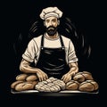 Artisan Baker T-shirt Graphic On Black Background