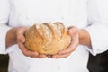 Baker showing freshly baked loaf Royalty Free Stock Photo