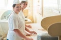 Baker women working in bakehouse of bakery Royalty Free Stock Photo