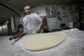 Baker at work on antique bakery 026