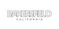 Bakersfield, California, USA typography slogan design. America logo with graphic city lettering for print and web