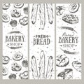 Bakery background. Bread banner collection.