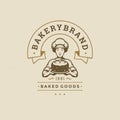 Bakery badge or label retro vector illustration. Royalty Free Stock Photo