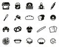 Bakery Or Bakehouse Icons Black & White Set Big