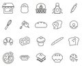 Bakery Or Bakehouse Icons Thin Line Set Big