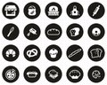 Bakery Or Bakehouse Icons White On Black Flat Design Circle Set Big