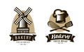 Bakery, bakeshop logo or label. Bakehouse, baking symbol. Vector illustration Royalty Free Stock Photo