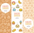 Bakery Banner Flyer Vertical Set. Vector